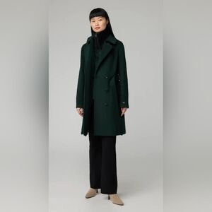 SOIA&KYO FABIANNE-C - Semi-Fitted Classic Wool Green Coat With Removable Bib XL